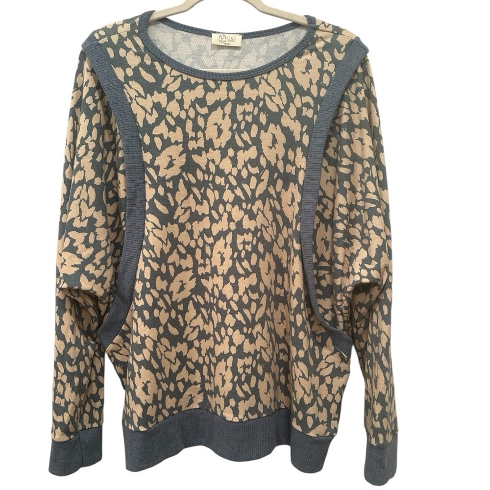 Be Stage USA Made Women's Animal Print Blouse Soft Cozy Casual Sz 1X